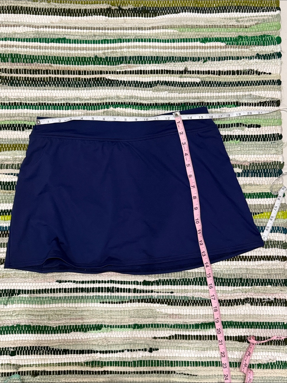 Lands' End Navy Circle Skater Skirt Bikini Bottom - Picture 4 of 4